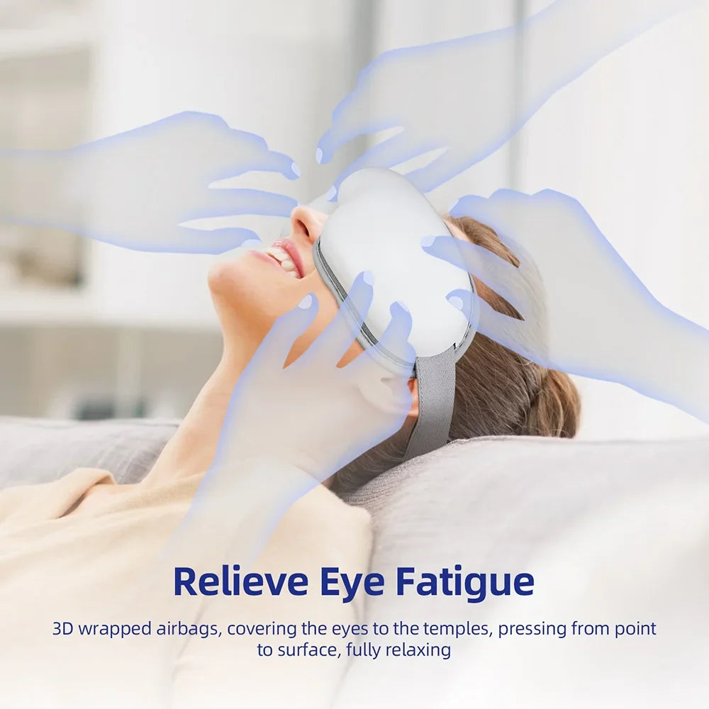 foreverlily 3D Airbag Vibration Eye Massager – Heating, Kneading Relaxation Aid with Built-in Music
