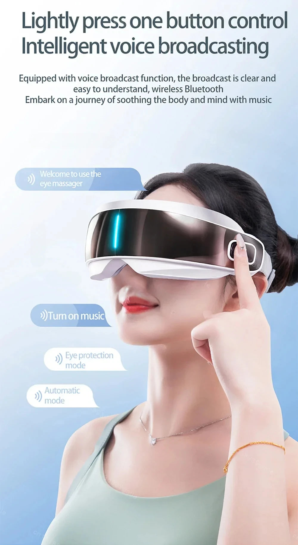 BXA Steam Eye Massager Warm Spa – Kneading Acupressure Massage Heat and Bluetooth Relaxation Aid