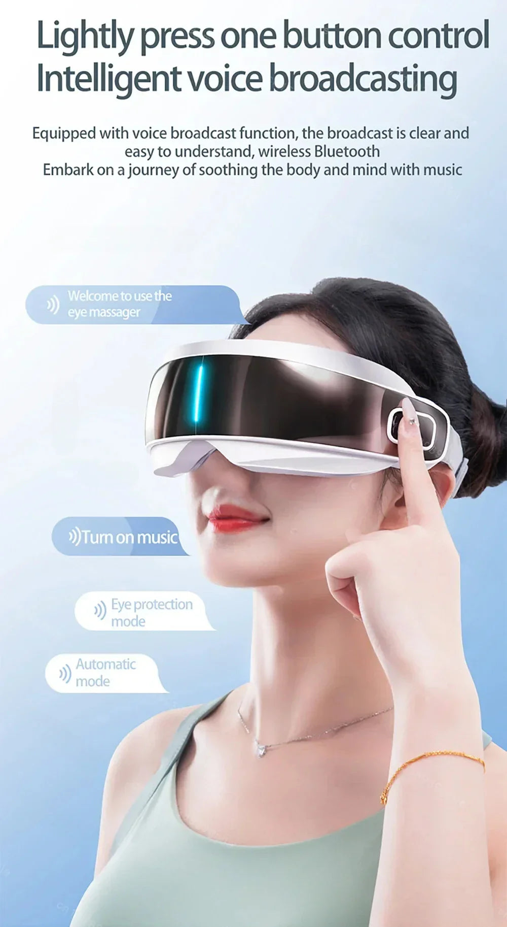 BXA Steam Eye Massager Warm Spa – Kneading Acupressure Massage Heat and Bluetooth Relaxation Aid