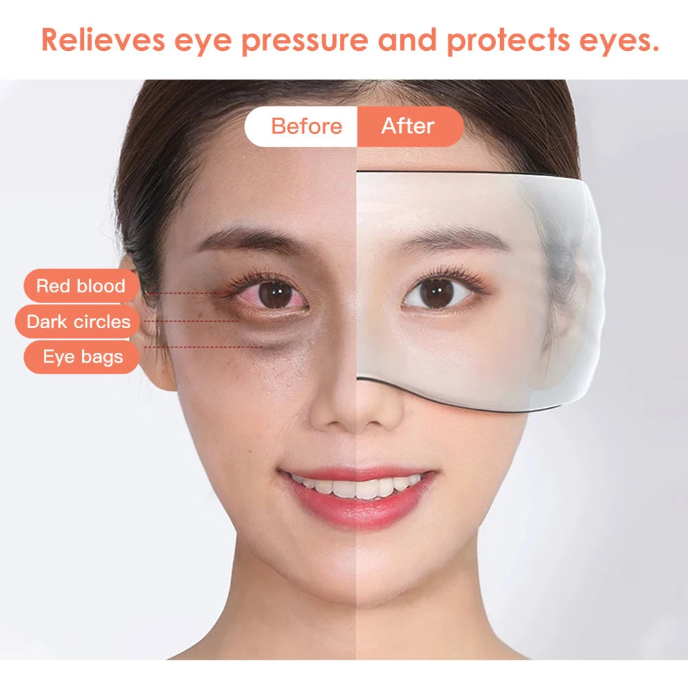 HEBTIGER Electric Eye Massager with Graphene Heating and Acupressure for Deep Relaxation