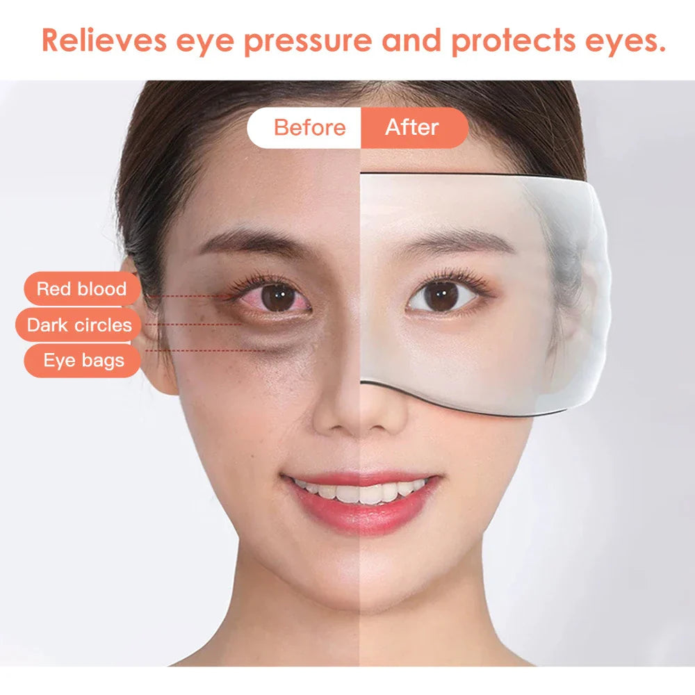 HEBTIGER Electric Eye Massager with Graphene Heating and Acupressure for Deep Relaxation