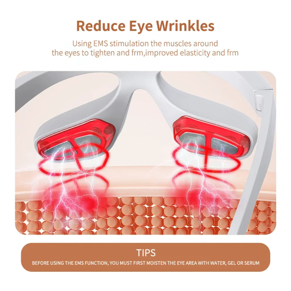 vilnason 3D Visual Eye Massager – Red Light, EMS Micro-Current, Heat for Dark Circle Appearance and Relaxation