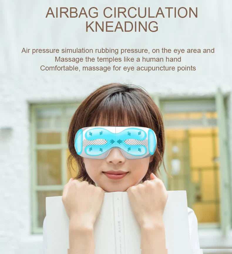 VIMYSHOW Portable Visible Eye Massager – Airbag Kneading, Hot Compress, Bluetooth Music Relaxation Sleep Mask