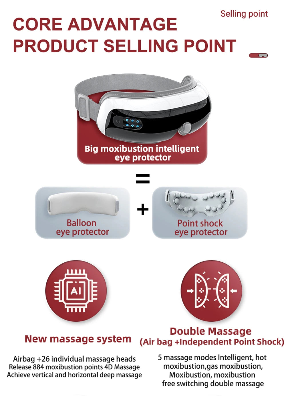 SMVP Electric Eye Massager with Air Bag Compression and Hot Compress for Relaxation