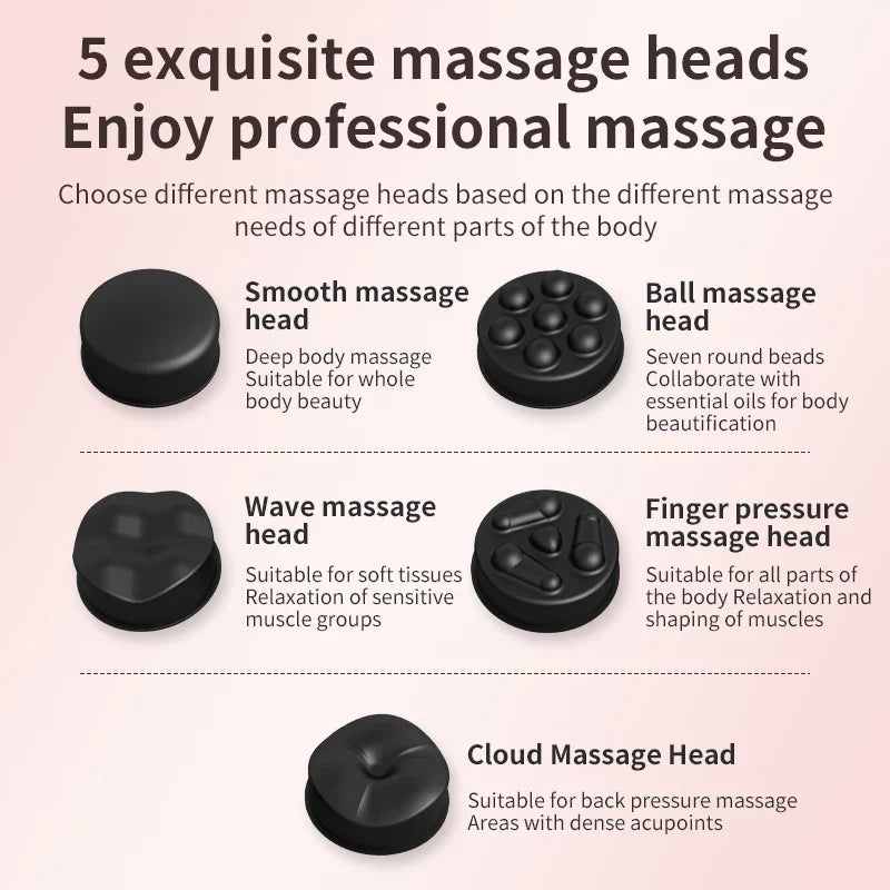 Windaily Cordless Rechargeable Body Massager & Sculpting Tool – 5 Heads, Toning