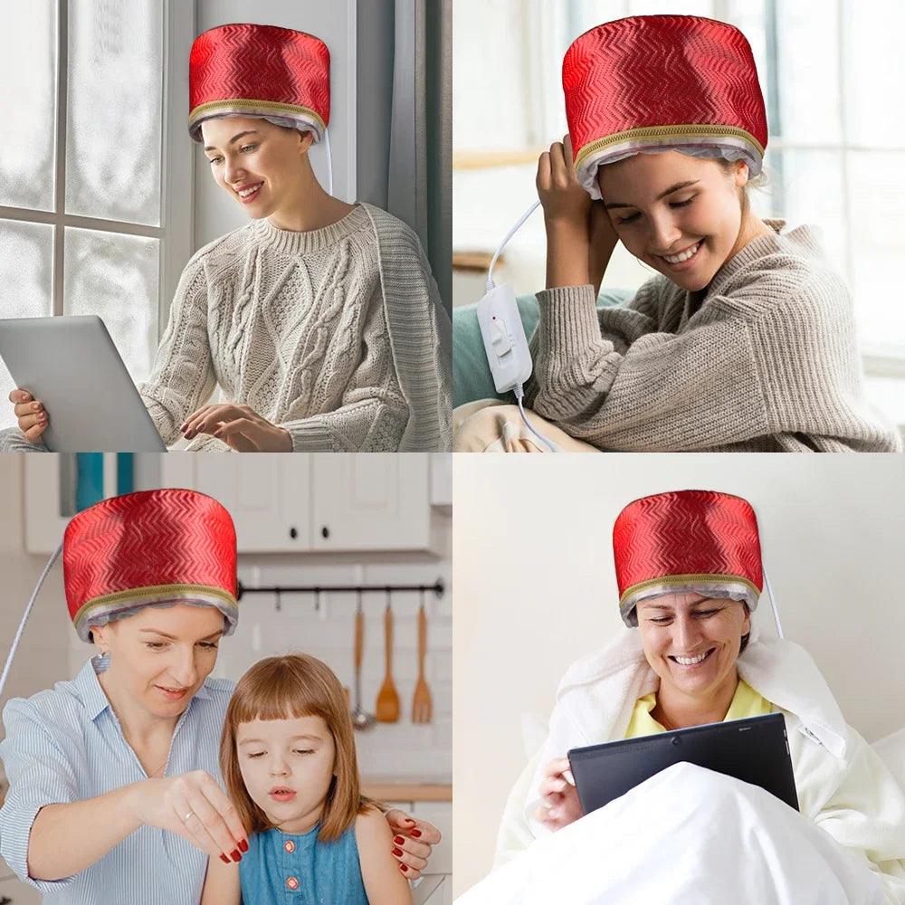 MIHJUSFDH Thermal Treatment Heating Electric Hair Cap – Adjustable Steamer Mask, Oil Cap, Home Hair Care