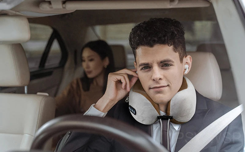 Selfika U-Shaped Memory Foam Electric Neck Massager with Deep-Tissue Kneading & Heat