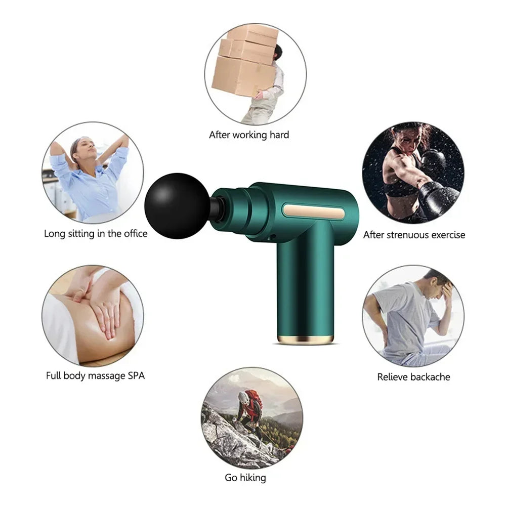 Selfika™ Multifunctional LCD Fascia Gun – 6-Speed Electric Deep Tissue Massager for Full Body Fitness Recovery
