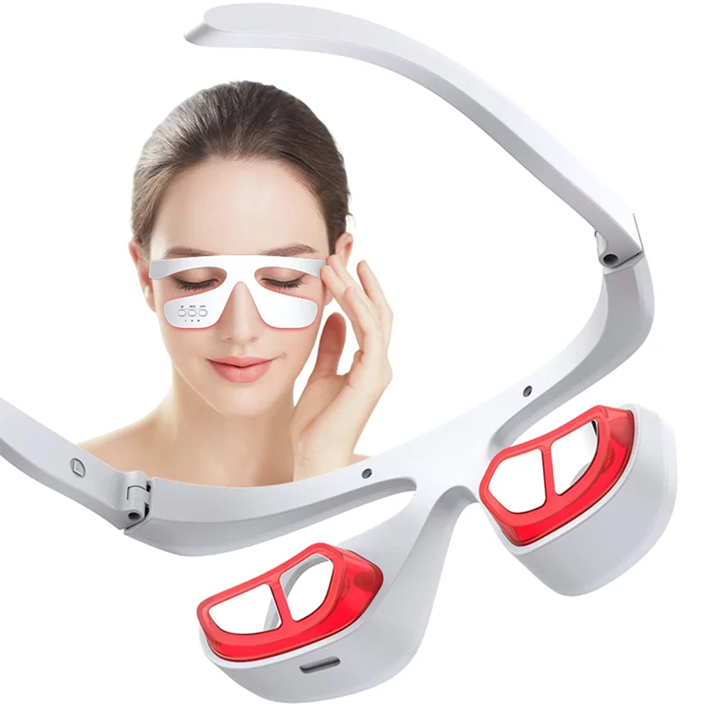 vilnason 3D Visual Eye Massager – Red Light, EMS Micro-Current, Heat for Dark Circle Appearance and Relaxation