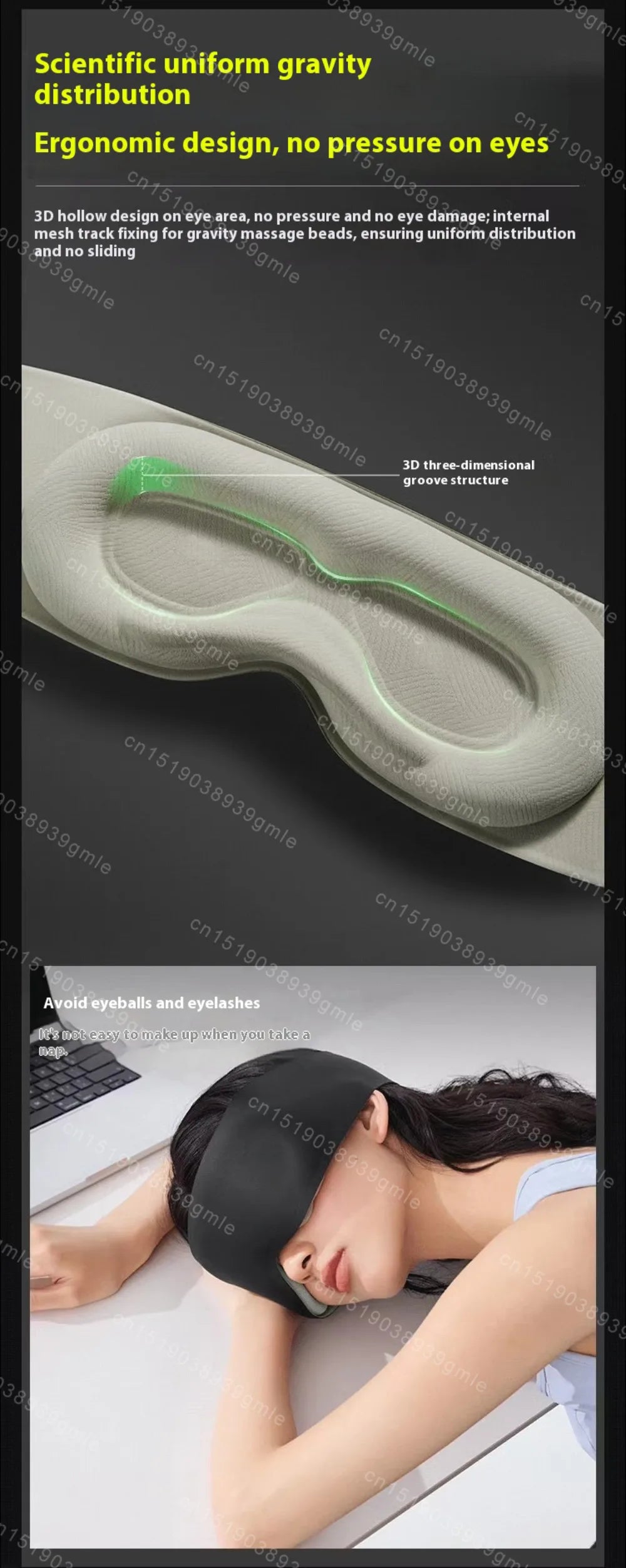 Voguish Weighted Gravity Eye Mask & Headband – Comfortable Light Blocking for Deep Sleep Support