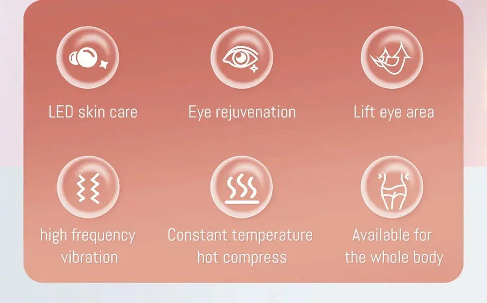 miitina 7-Color LED EMS Microcurrent Eye Massager – Anti-Wrinkle Appearance, Heated, USB Rechargeable