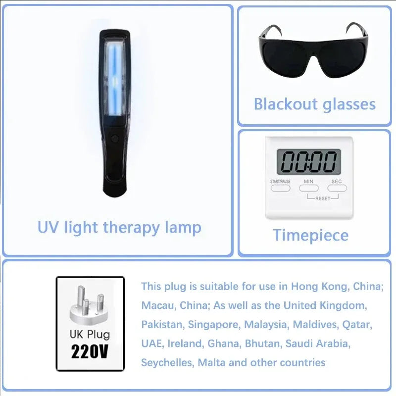 Yonker Handheld UV-B Phototherapy Device with 311nm Narrowband Lamp