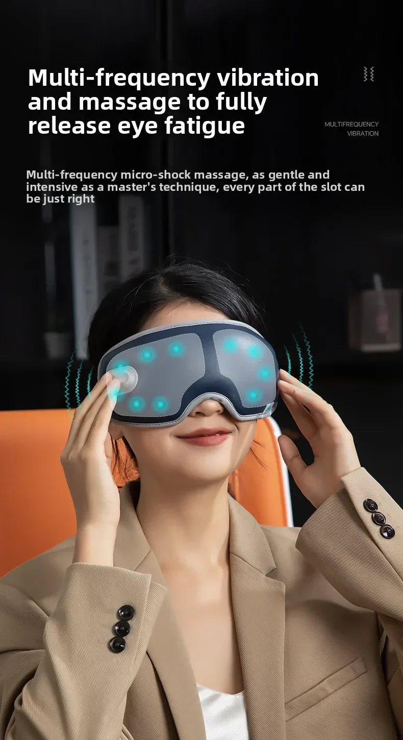 CAMMUO Electric Heated Eye Massager with 7 Massage Modes and Hot Compress for Relaxation