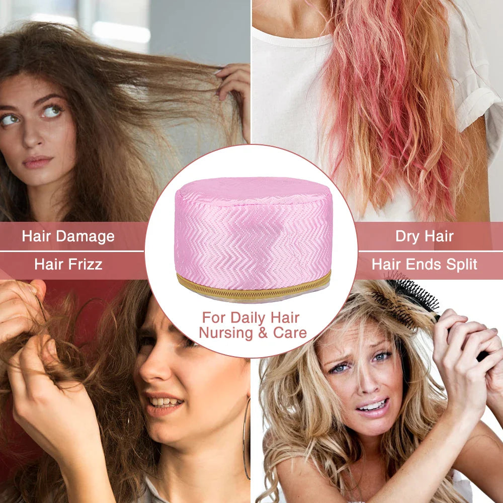 MIHJUSFDH Thermal Treatment Heating Electric Hair Cap – Adjustable Steamer Mask, Oil Cap, Home Hair Care