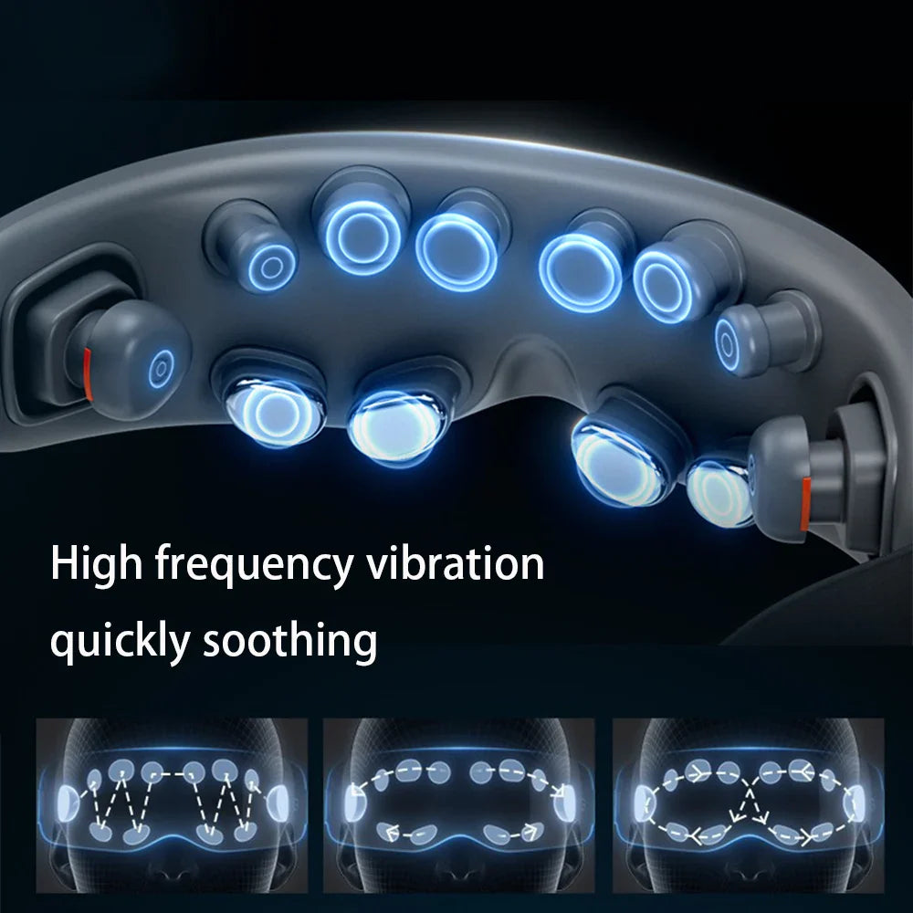 Electronic Eye Massage Instrument with 12 Vibration Heads for Face and Eye Relaxation