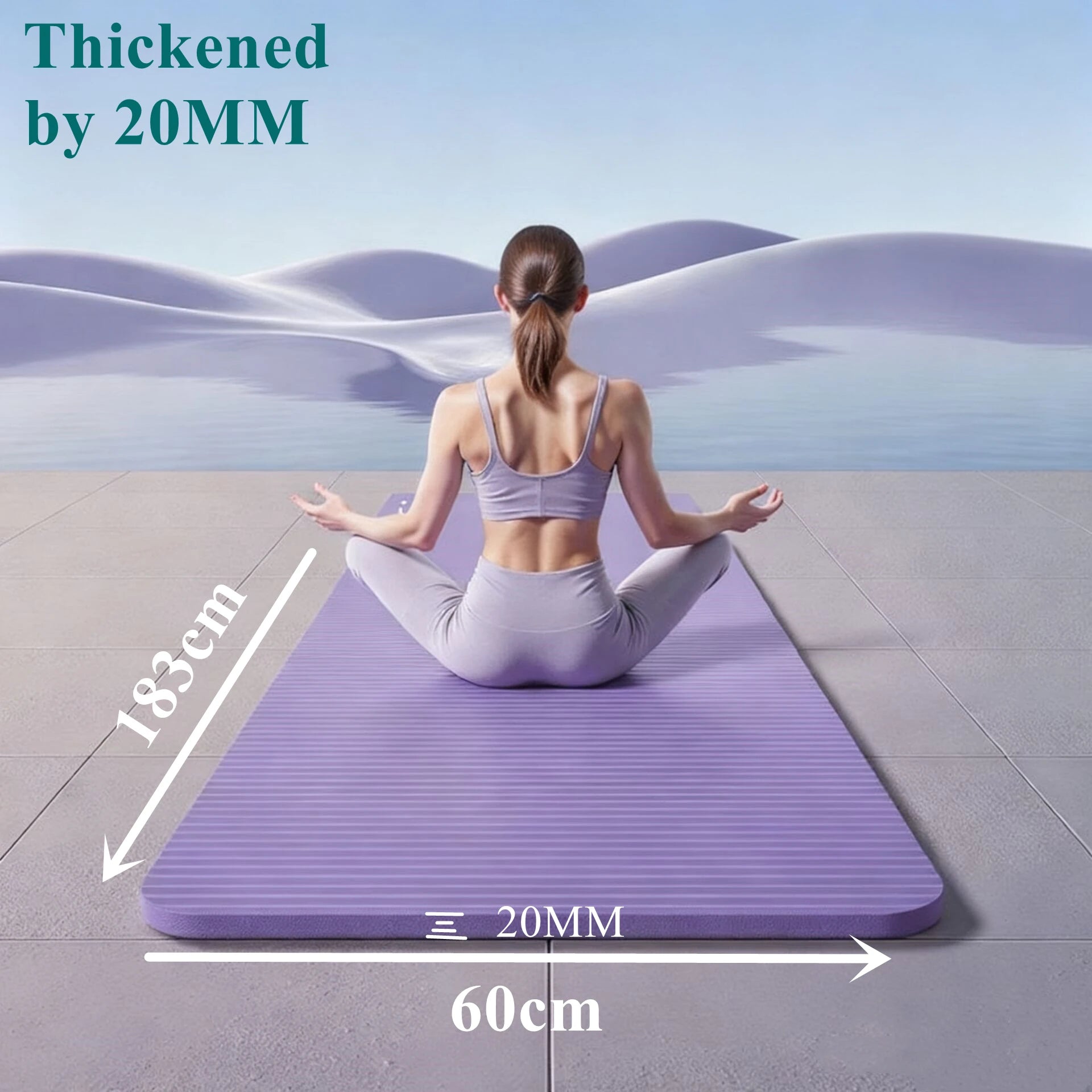Selfika™ 20mm Ultra-Thick NBR Yoga Mat – High-Density Non-Slip Exercise Mat for Yoga, Pilates & Home Fitness (185x61cm)