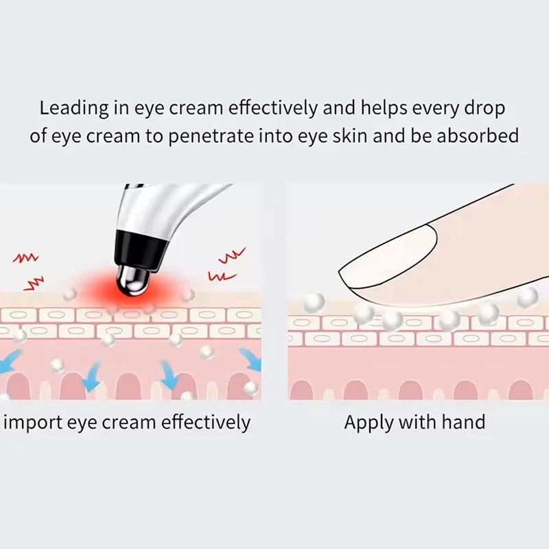 WEILIXUN EMS Microcurrent and Vibration Eye Massager – Skin Tightening Appearance and Eyebrow Lift Beauty Tool