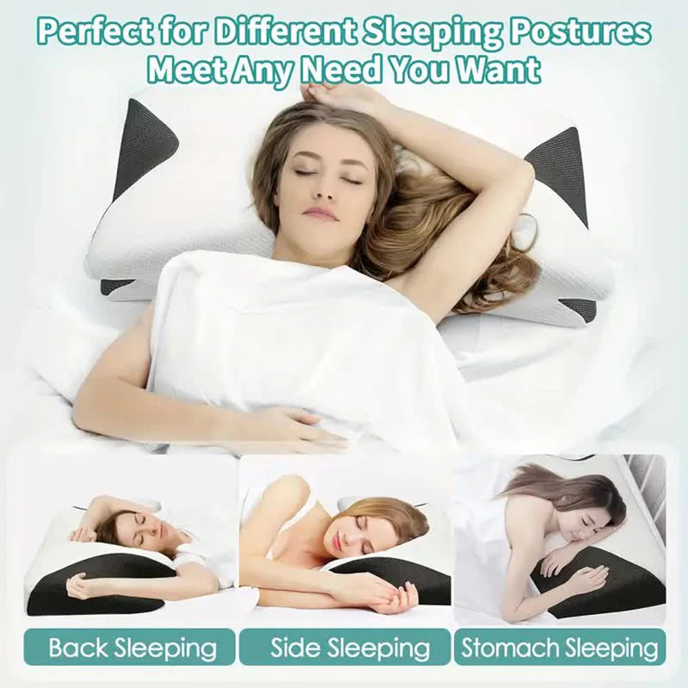Selfika Butterfly Memory Foam Sleep Pillow for Cervical Support and Comfort