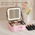 Selfika™ Portable Makeup Train Case – White Waterproof Travel Organizer with 3-Color LED Mirror and Adjustable Dividers