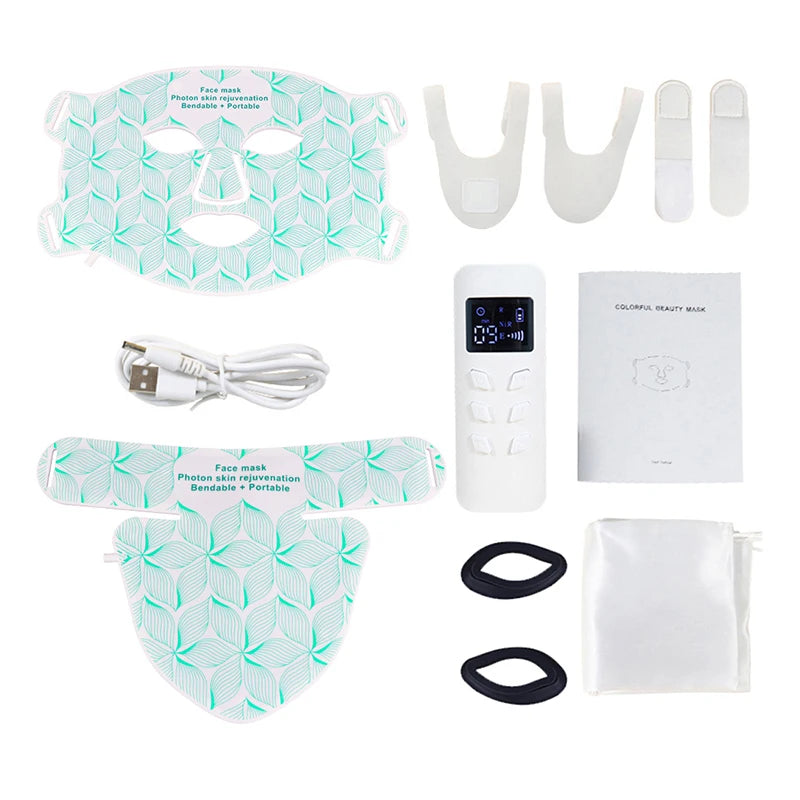 UBilli 8-Color + IR Silicone LED Face & Neck Mask – Light Therapy, Anti-Aging Appearance, Acne Control