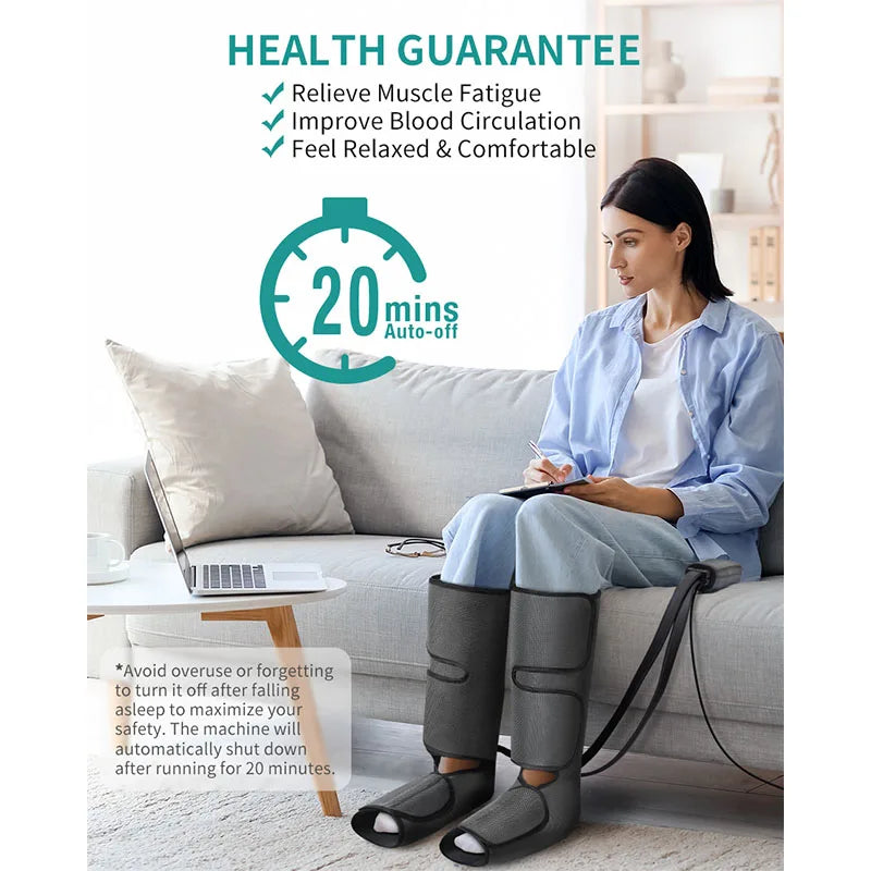 Selfika Air Compression Leg Massager with Adjustable Calf Wraps & Handheld Controller