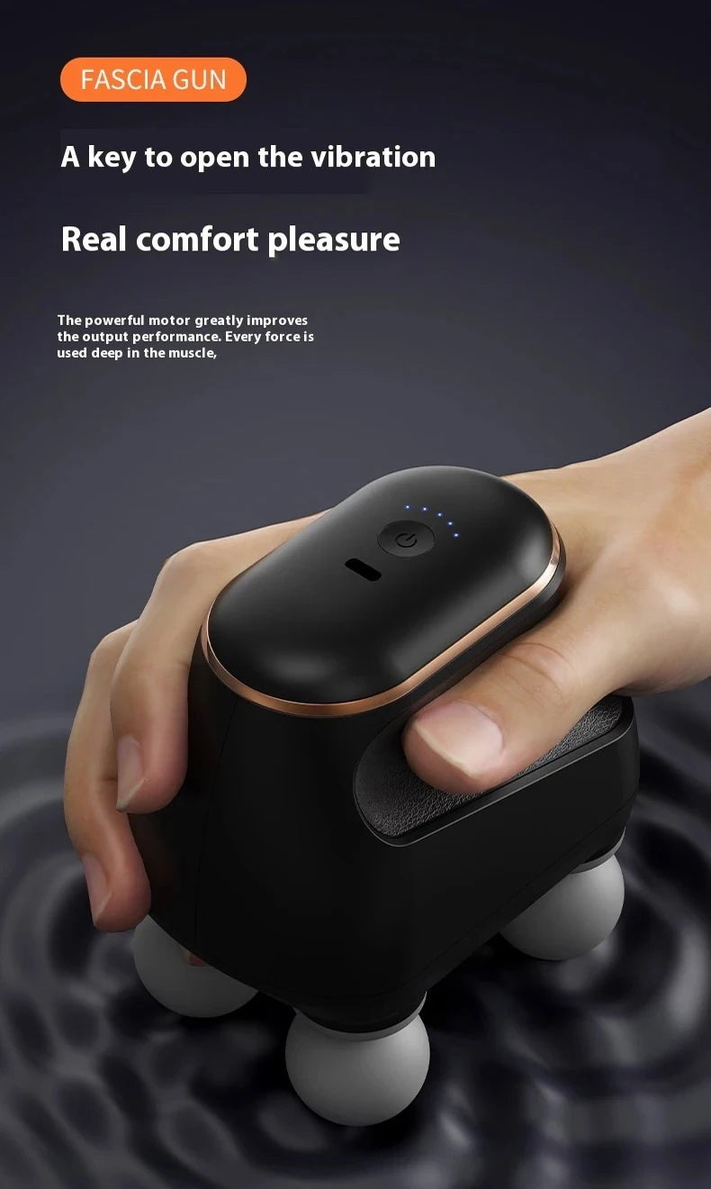 Portable Percussion Massager Gun – Four-Head Deep Tissue Fascia Relaxation Tool