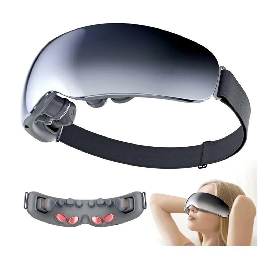 Electronic Eye Massage Instrument with 12 Vibration Heads for Face and Eye Relaxation