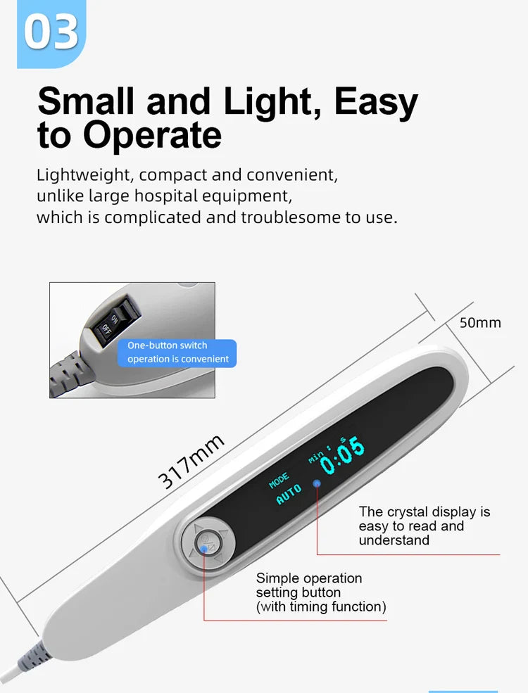 GLENN Handheld UV Narrow Band Light Source (311nm) – Cosmetic Skin Device, USB Powered