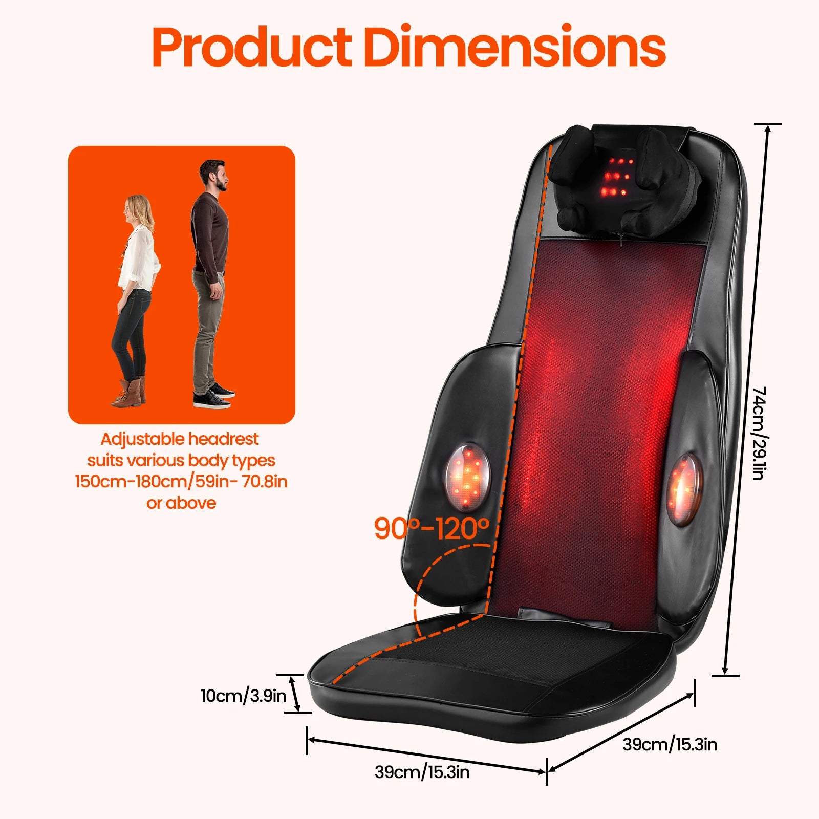 Selfika™ Full Back Massager Cushion with Heat