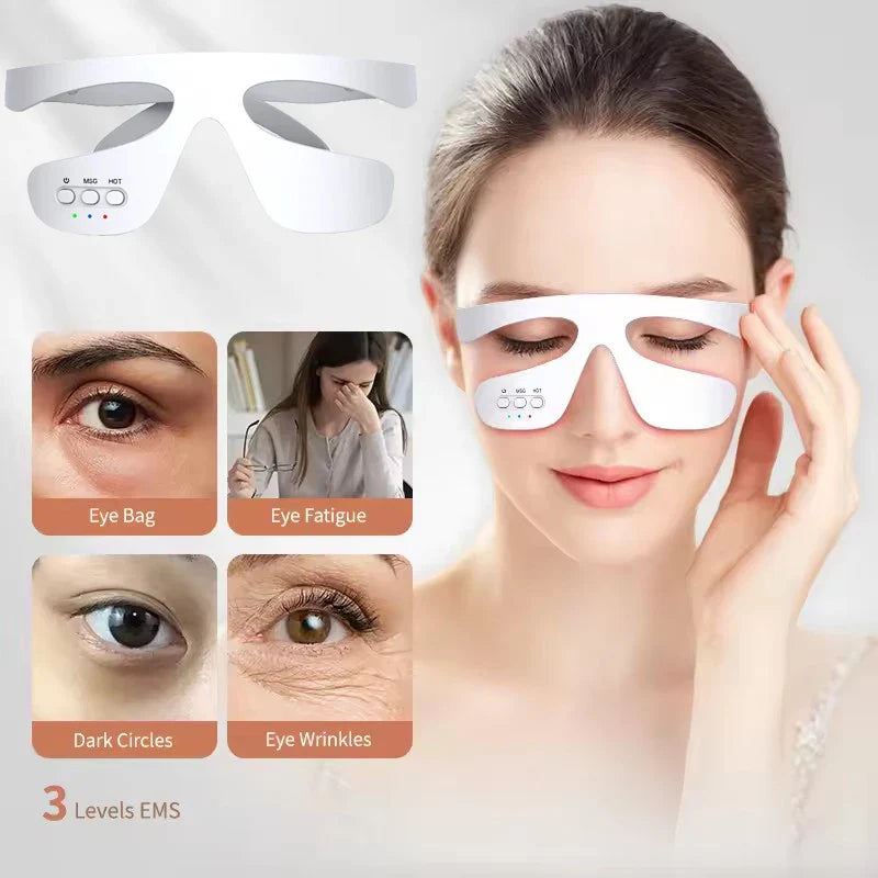 vilnason 3D Visual Eye Massager – Red Light, EMS Micro-Current, Heat for Dark Circle Appearance and Relaxation