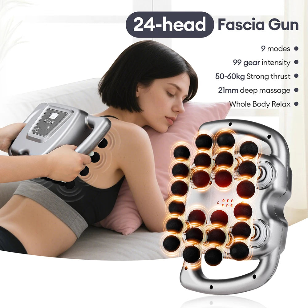 Selfika™ 24-Head Fascia Gun 9 Modes High Frequency Massage Gun
