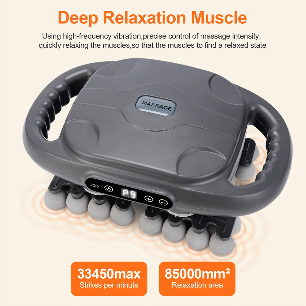 Selfika™ 42-Head Professional Fascia Gun – High-Frequency Deep Body Massager with Red Light Hot Compress & 50kg Thrust