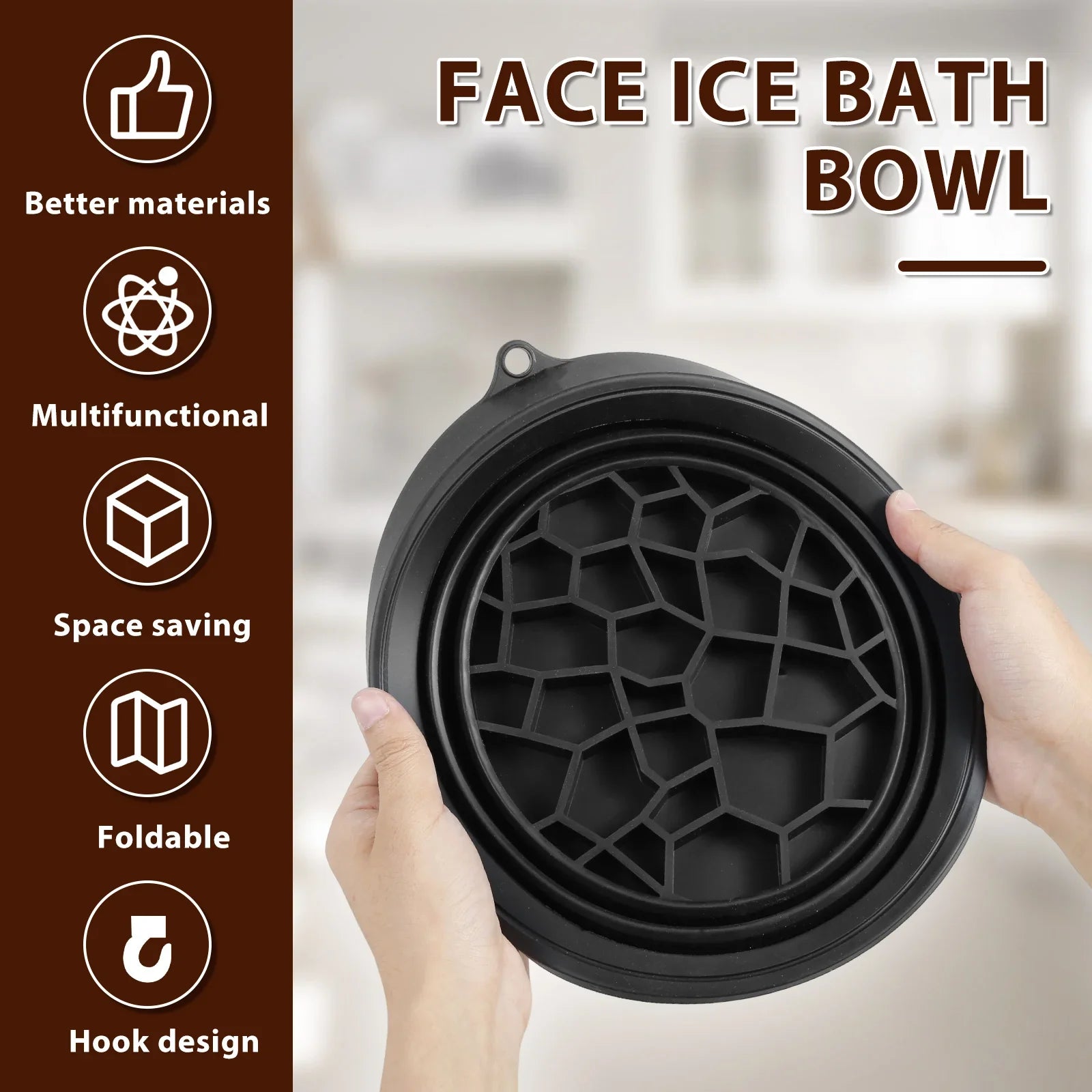 harupink Foldable Silicone Face Ice Bath Bowl – Portable Facial Plunge Washbasin, Travel Skincare