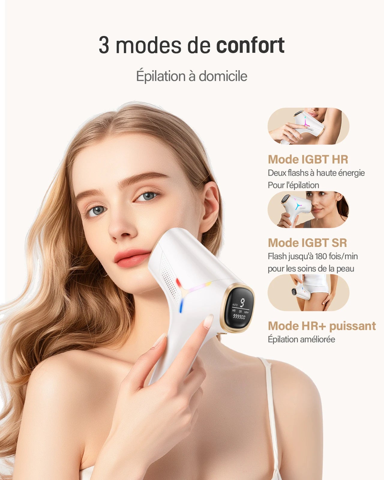 Selfika™ IPL Hair Removal Device 9 Energy Levels 22J Epilator