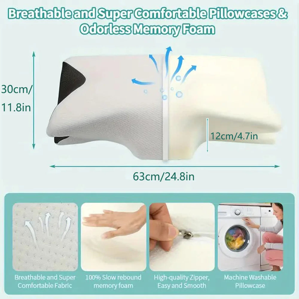 Selfika Butterfly Memory Foam Sleep Pillow for Cervical Support and Comfort