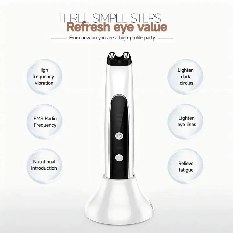WEILIXUN EMS Microcurrent and Vibration Eye Massager – Skin Tightening Appearance and Eyebrow Lift Beauty Tool