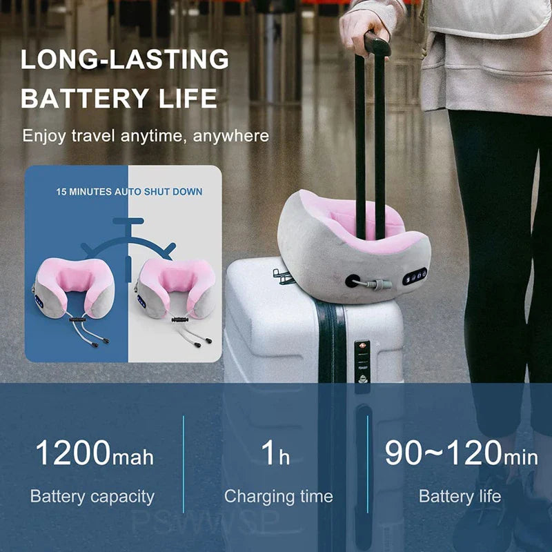 Selfika U-Shaped Memory Foam Electric Neck Massager with Deep-Tissue Kneading & Heat