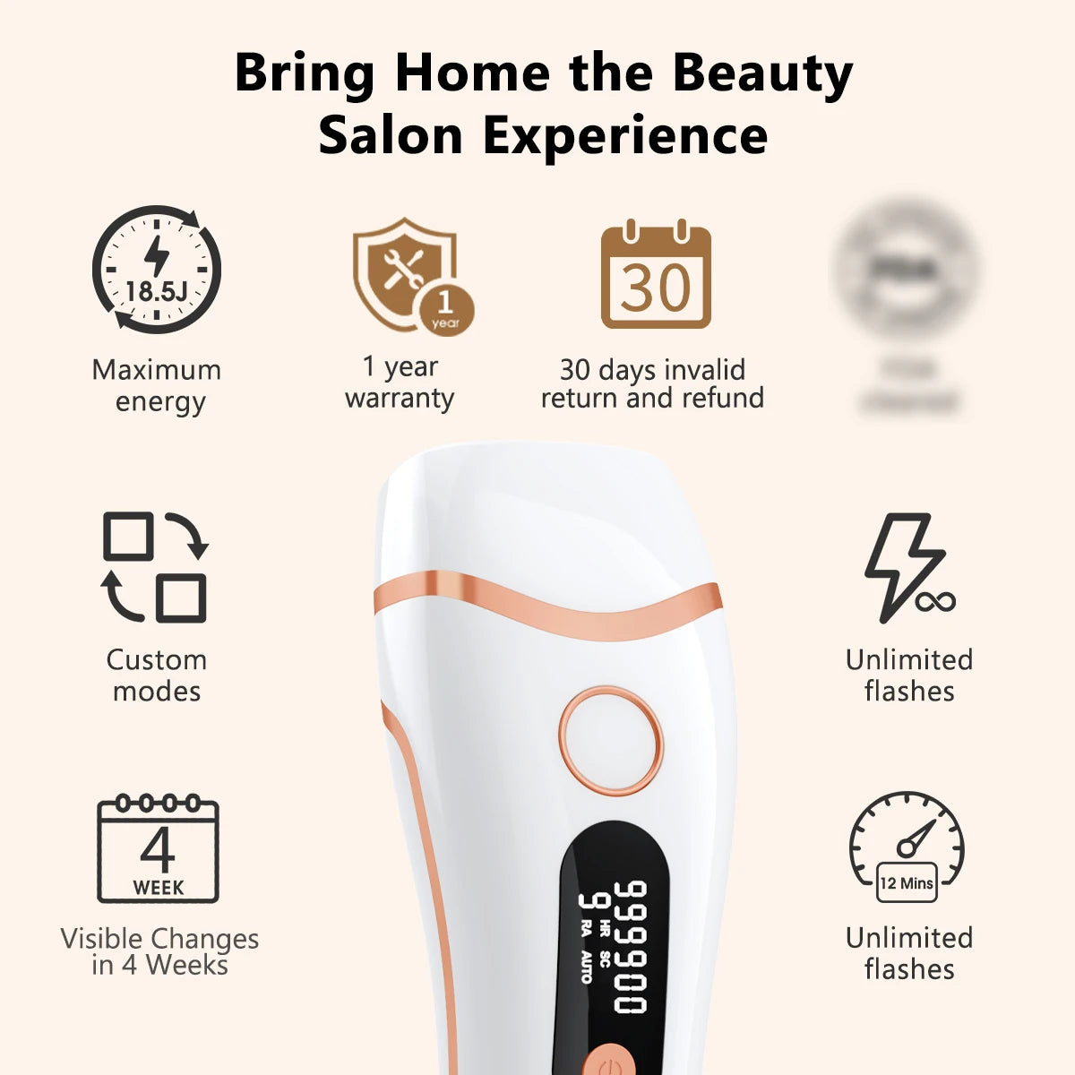 Selfika™ IPL Epilator 999000 Flashes Hair Removal Device