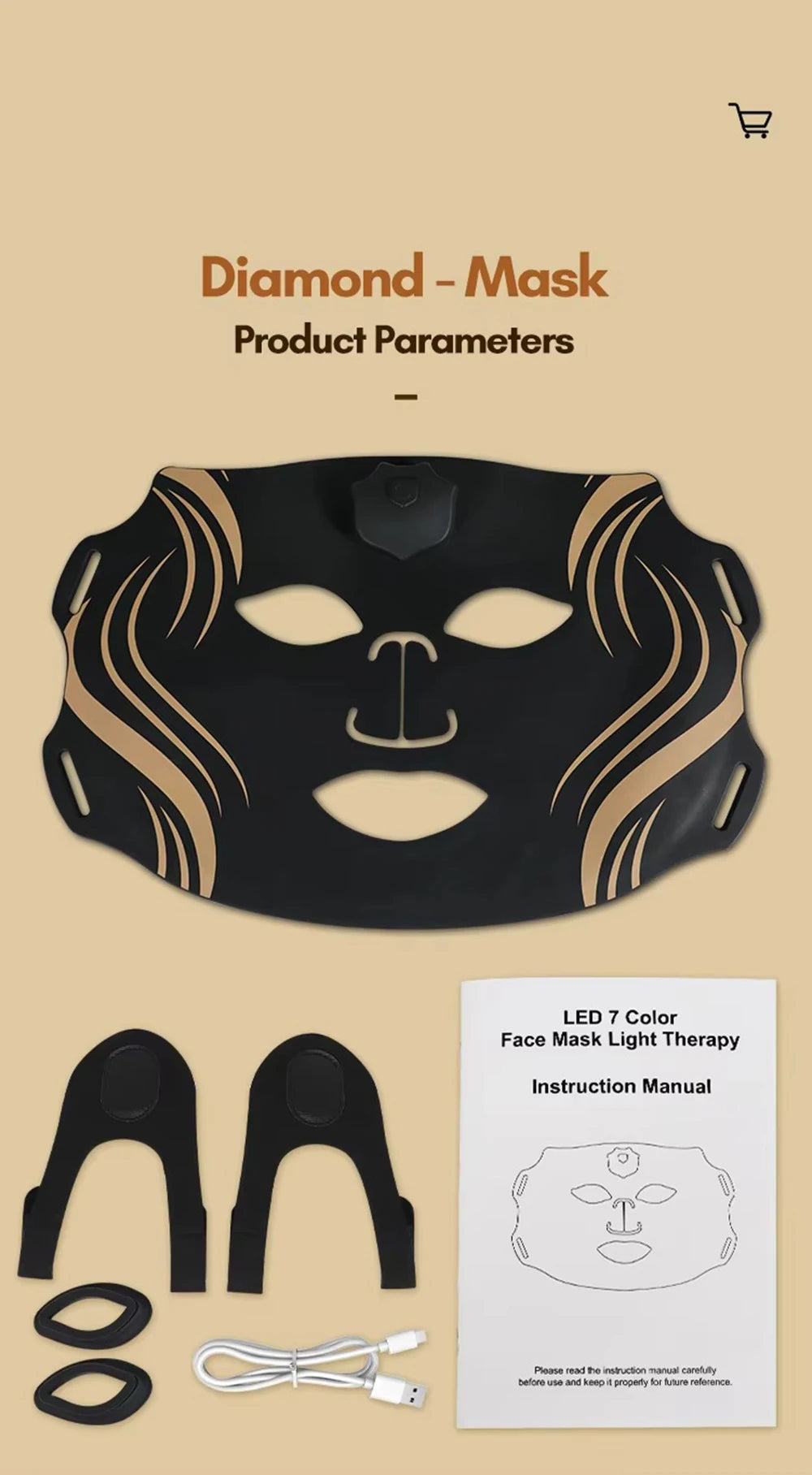 vilnason Silicone 7-Color LED Face Mask – Wireless, Red Light Therapy, Anti-Aging Appearance
