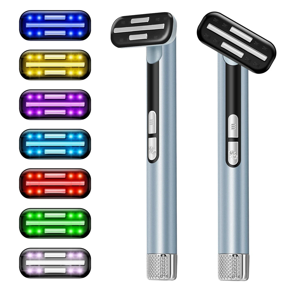 7 Colors LED Facial Wand with EMS Microcurrent and Thermal Therapy for Skin Care