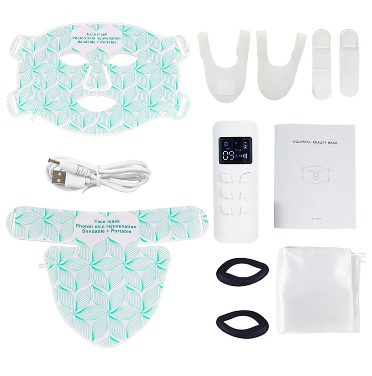 UBilli 8-Color + IR Silicone LED Face & Neck Mask – Light Therapy, Anti-Aging Appearance, Acne Control