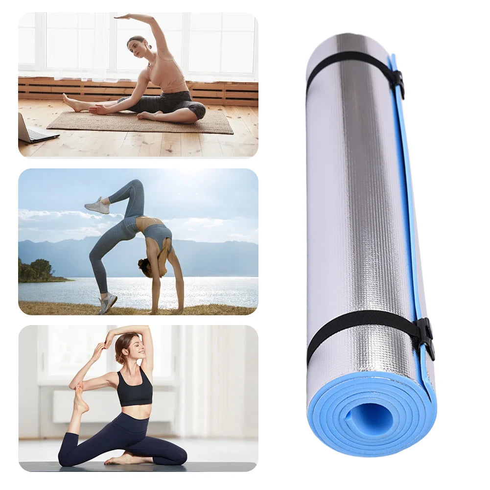 Selfika™ Thickened EVA Yoga Mat – Waterproof Aluminum Membrane Exercise Mat for Fitness, Camping & Outdoor Use (1800x500mm)