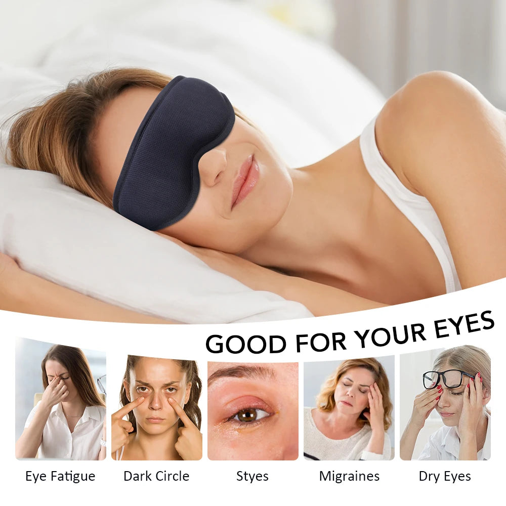 Hailicare 3D Electric Steam Eye Mask – 3-Level Heat, 5-Level Vibration Massage, Fatigue Relief