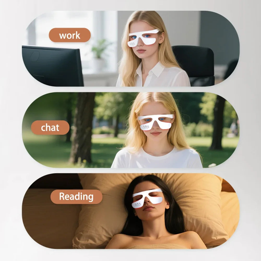 vilnason 3D Visual Eye Massager – Red Light, EMS Micro-Current, Heat for Dark Circle Appearance and Relaxation