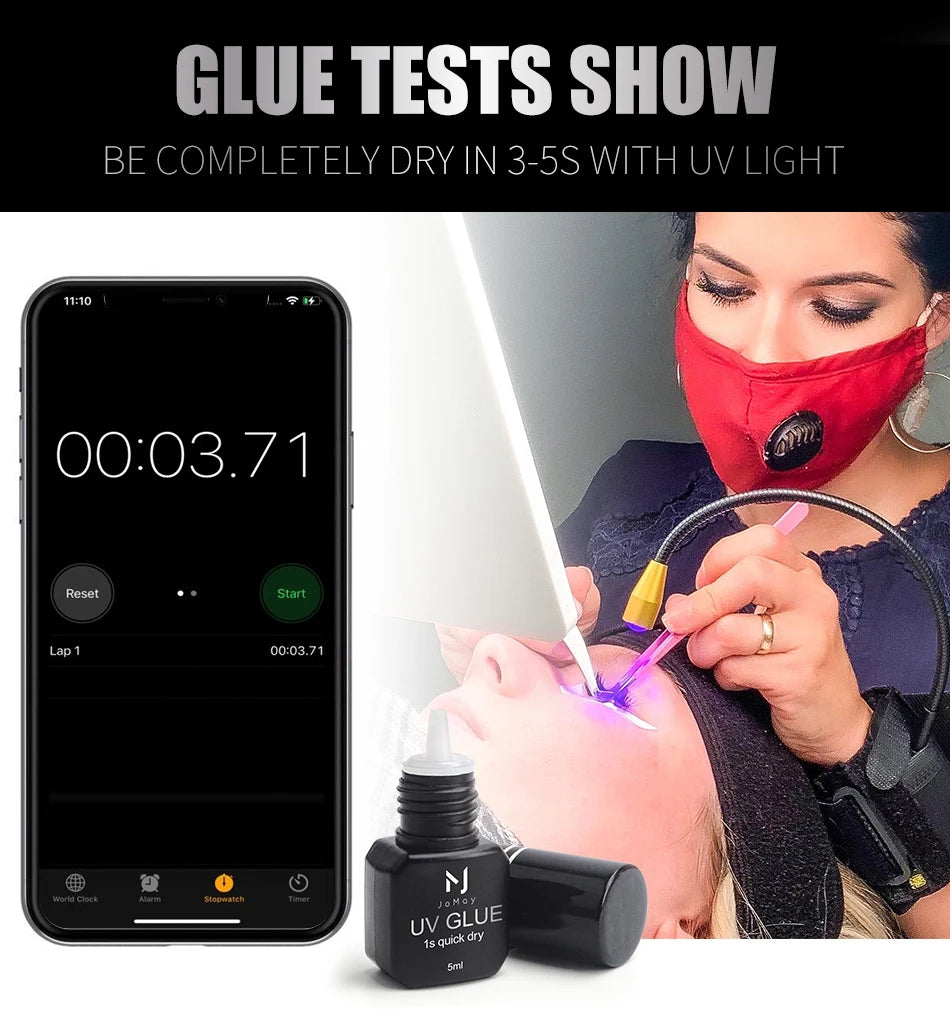 Selfika™ Professional UV Lash Glue – 0.1s Rapid Curing & 5-Week Retention Adhesive for Eyelash Extensions (5ml)