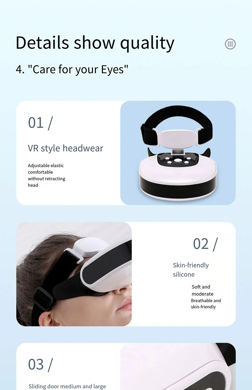 vilnason 48D TENS Electric Eye Massager – Heating, Vibration, Dark Circle Appearance & Fatigue Relief Aid