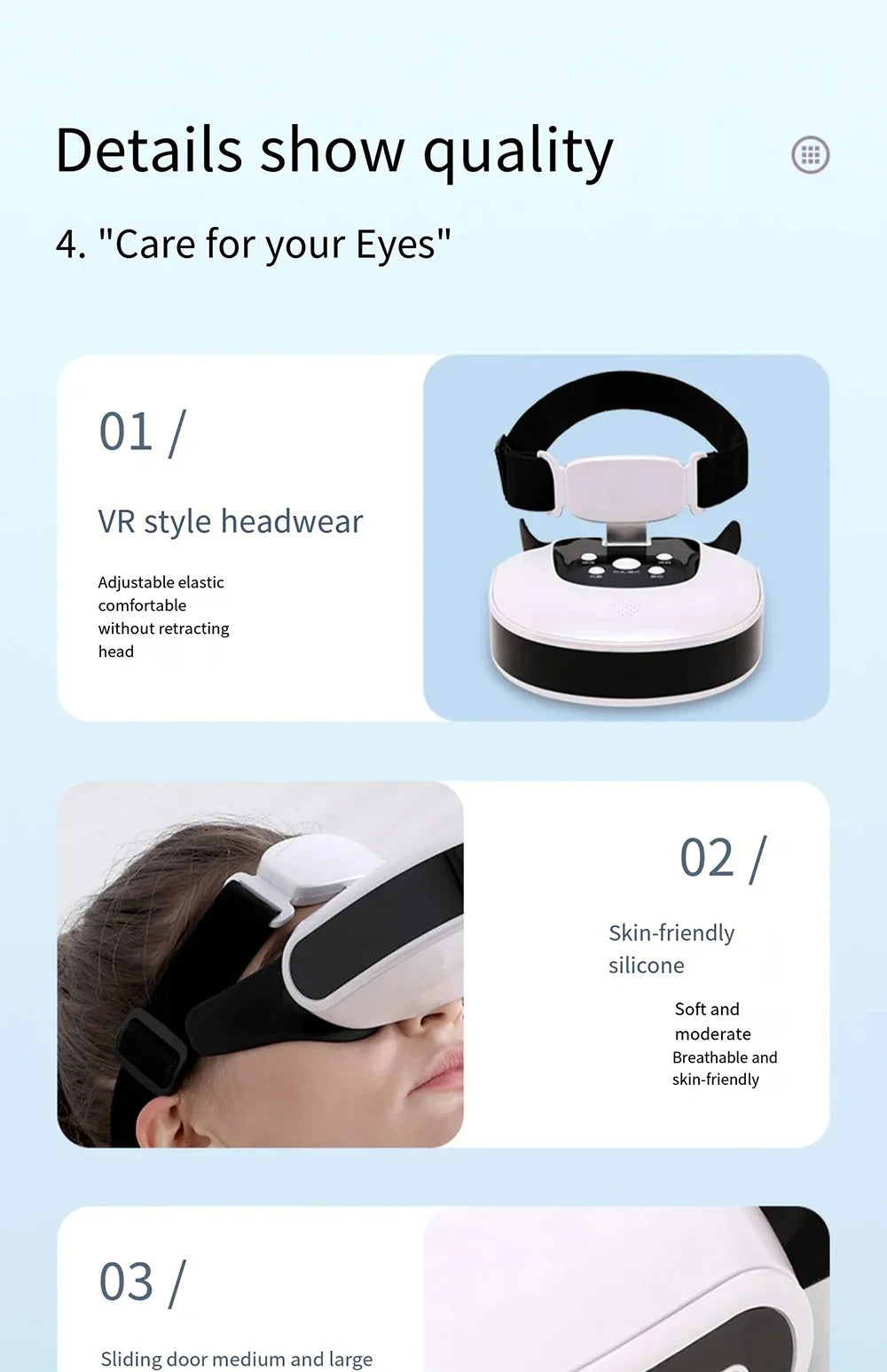vilnason 48D TENS Electric Eye Massager – Heating, Vibration, Dark Circle Appearance & Fatigue Relief Aid