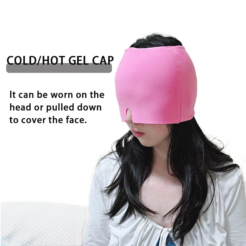 Gel Ice Headache and Migraine Relief Hat Cold Compress Therapy Cap for Relaxation