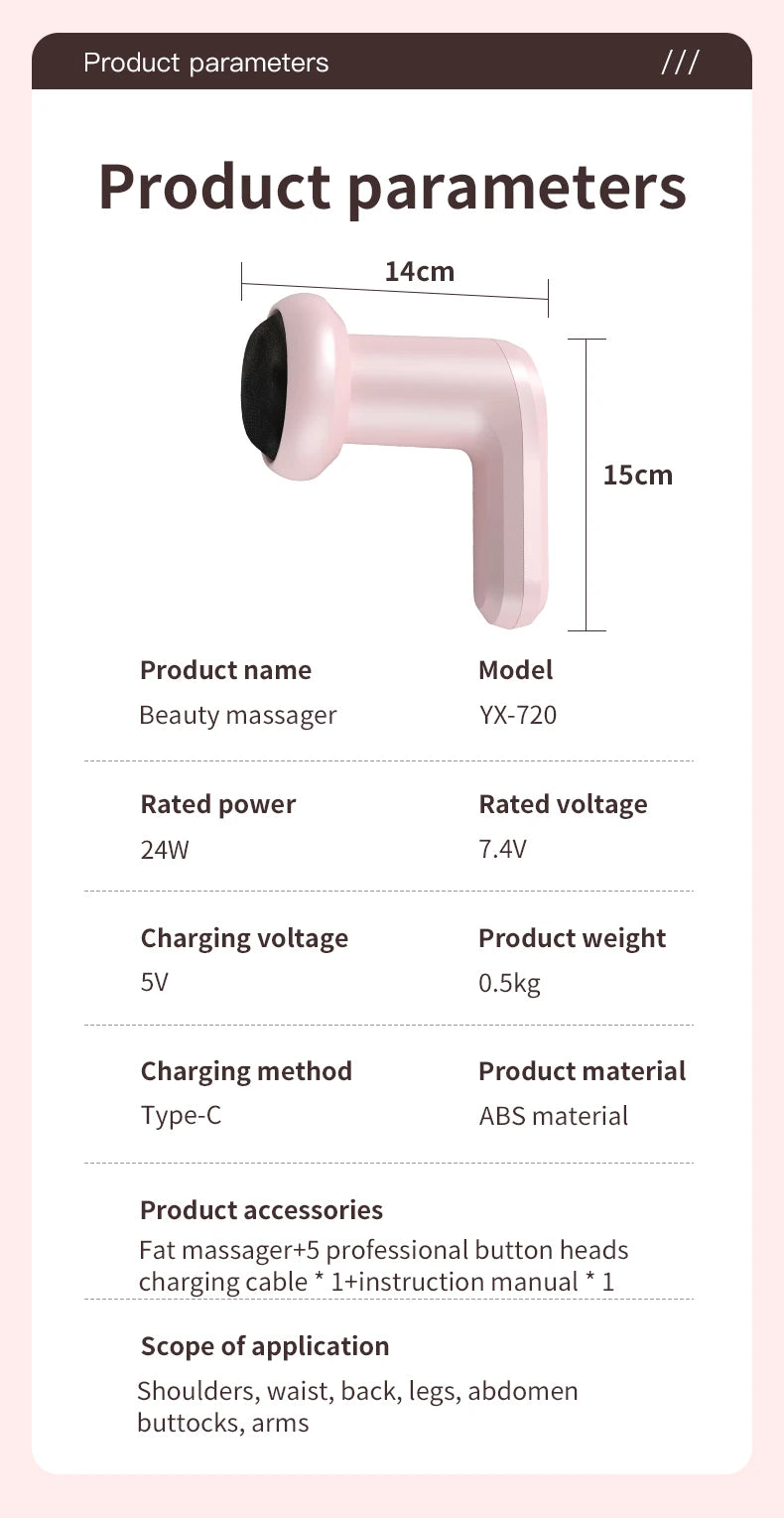 Windaily Cordless Rechargeable Body Massager & Sculpting Tool – 5 Heads, Toning