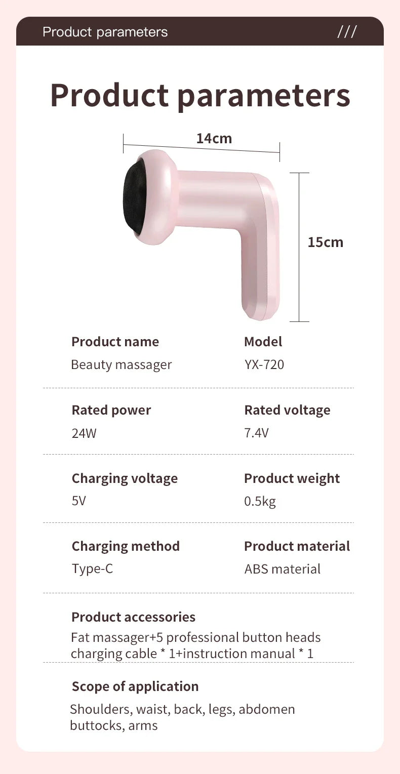 Windaily Cordless Rechargeable Body Massager & Sculpting Tool – 5 Heads, Toning